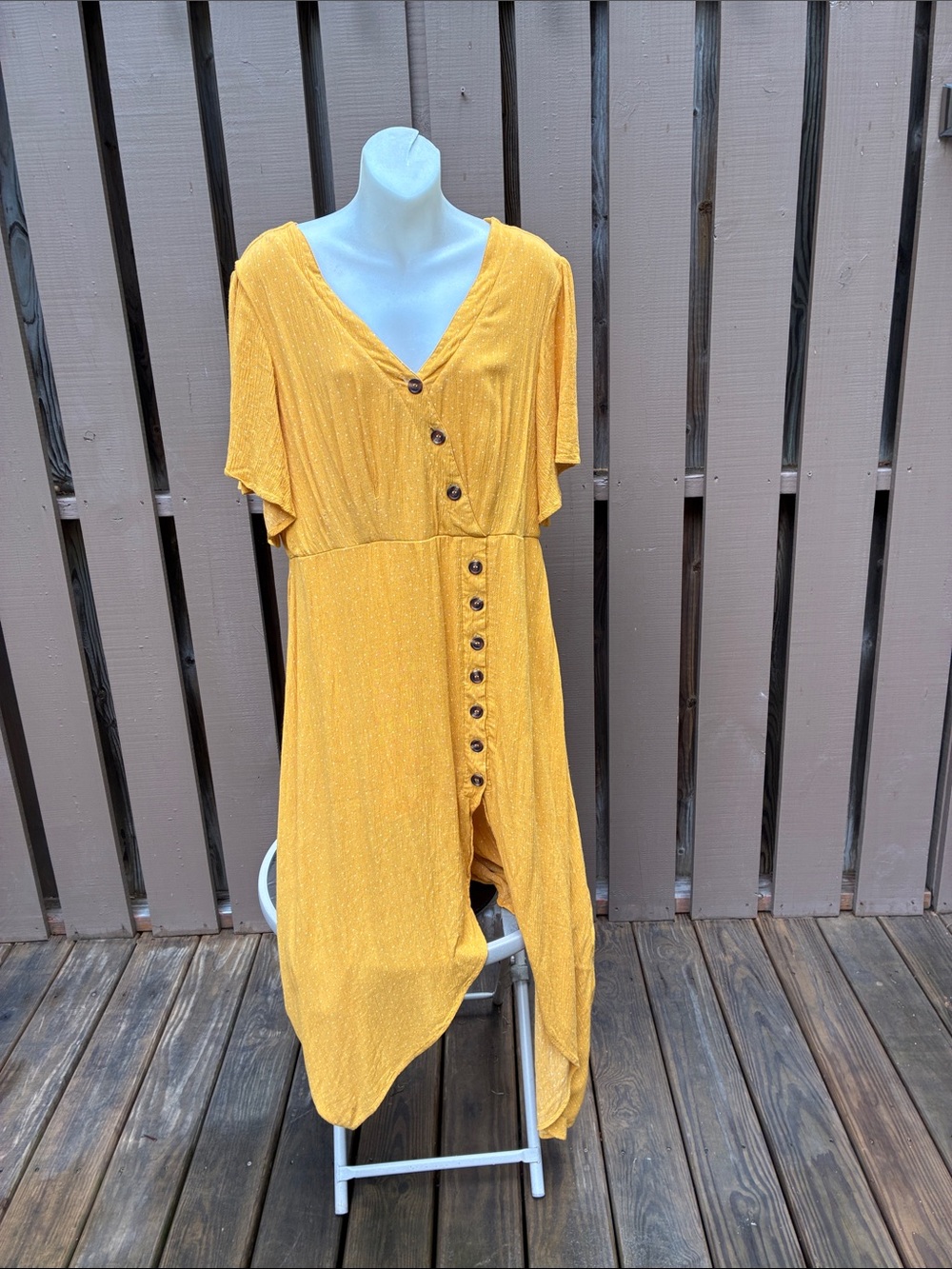 Gorgeous New Alter’d State Yellow Dress w/ Open Front V Hemline